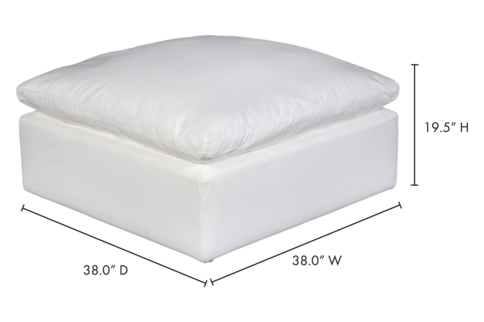 Moe's Terra Condo Ottoman - Cream White