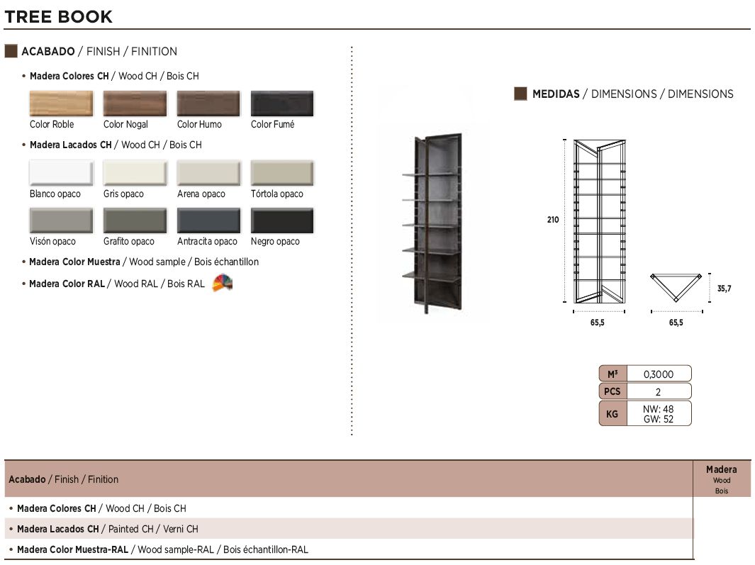 Nacher Tree Bookcase - Painted CH, Wood