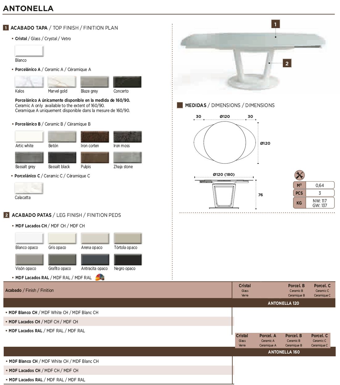 Nacher - Antonella Extendable Round Dining Table