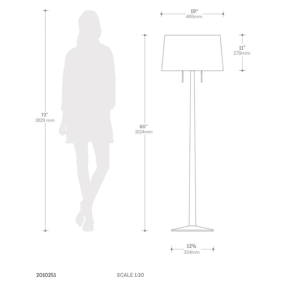 Nova Of CA - Taper Floor Lamp Dark Walnut