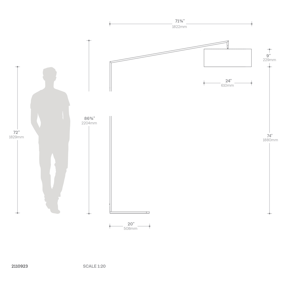 Nova Of CA - Stretch Arc Floor Lamp Matte Black 87" Height