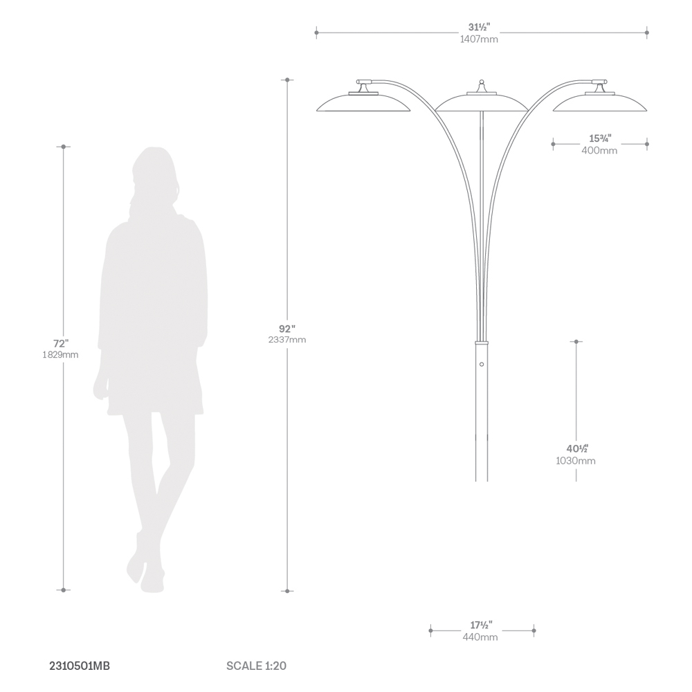Nova Of CA - Saucer 3 Light Arc Floor Lamp