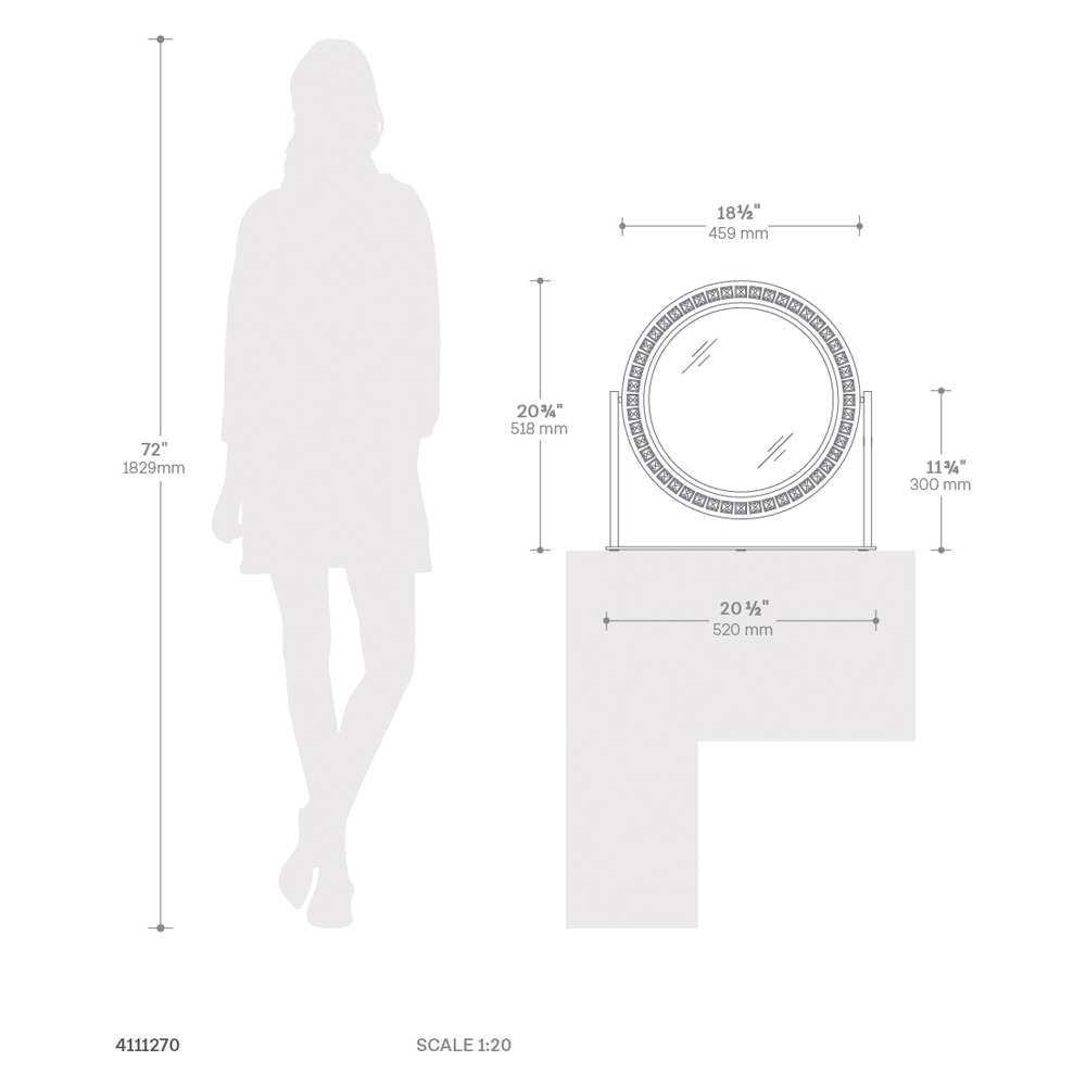 Nova Of CA - Marilyn Table Top Vanity Mirror