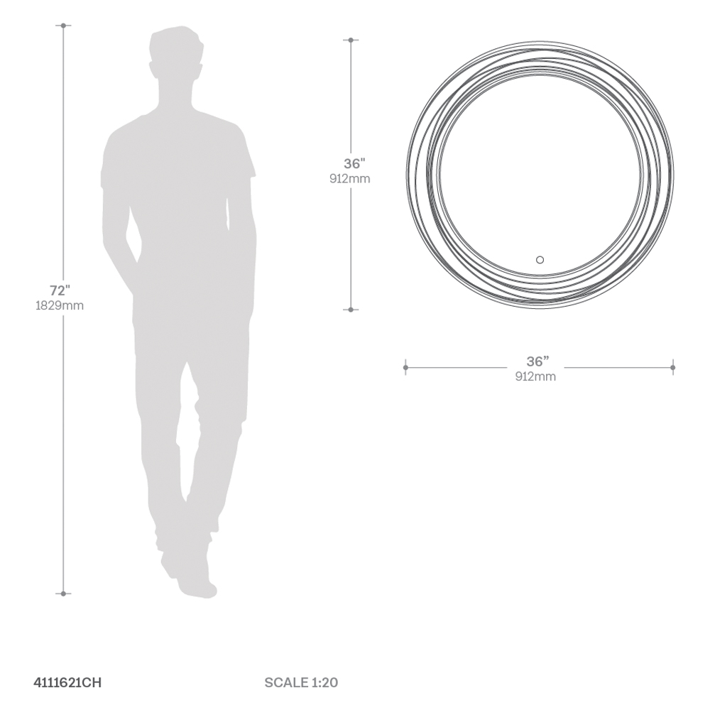 Nova Of CA - Mojave 36" Round Backlit LED Wall Mirror