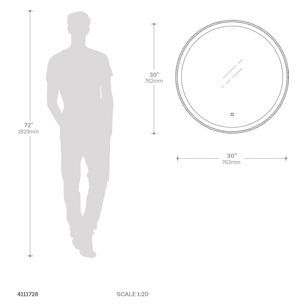 Nova Of CA - Super Star 30" Round LED Wall Mirror