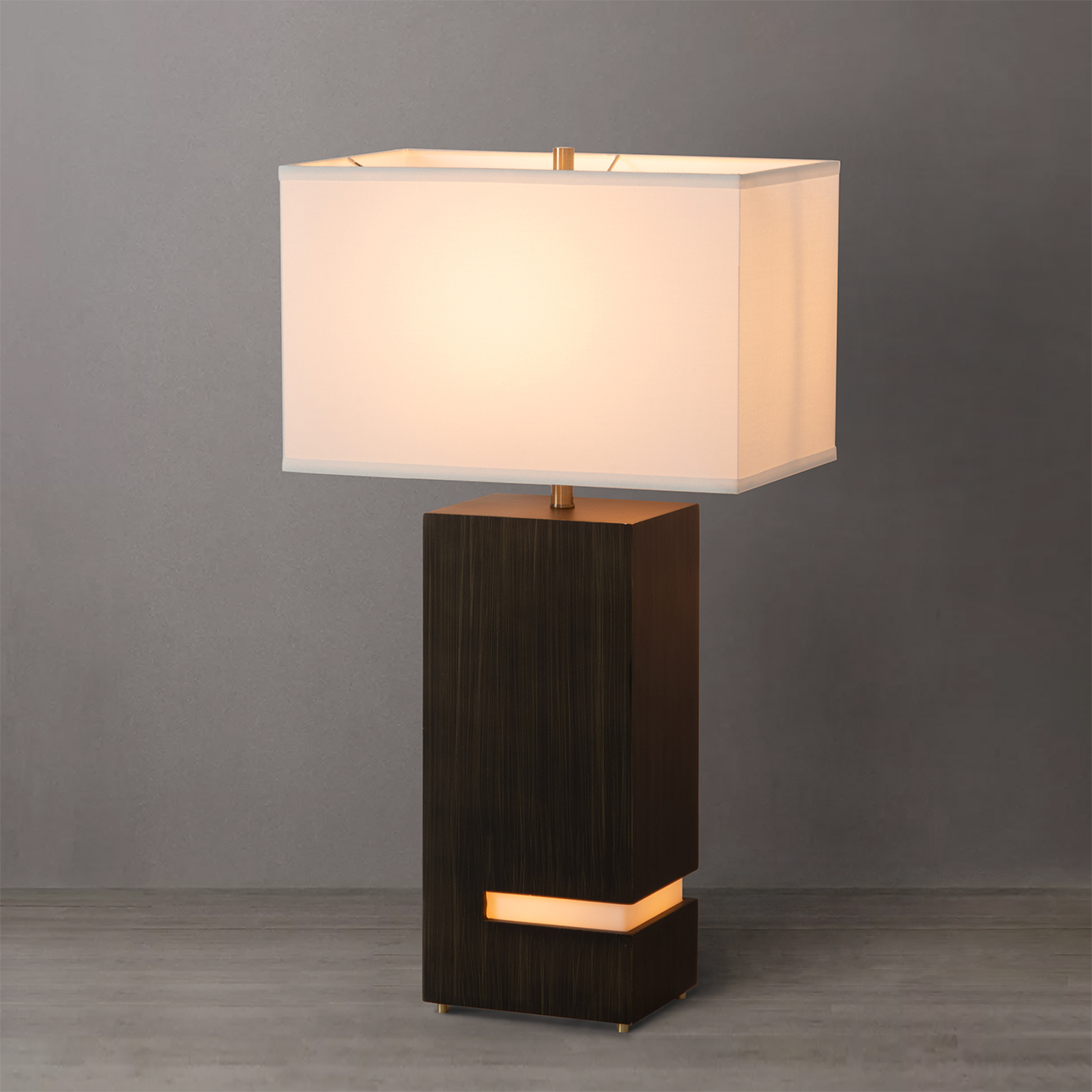 Nova Of CA Zen Standing Table Lamp with Night Light - Gilded Ebony
