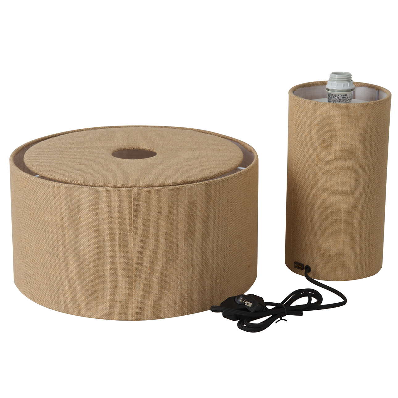 Nova Of CA Moonlight Table Lamp - Woven Burlap Shade