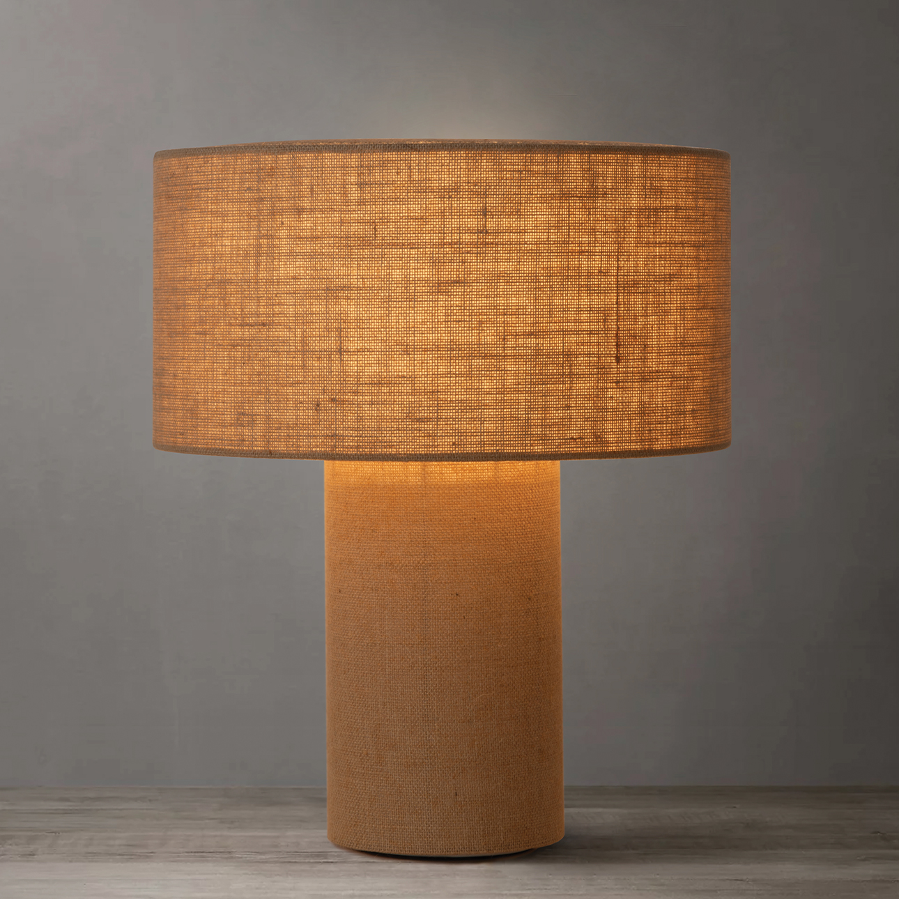 Nova Of CA Moonlight Table Lamp - Woven Burlap Shade