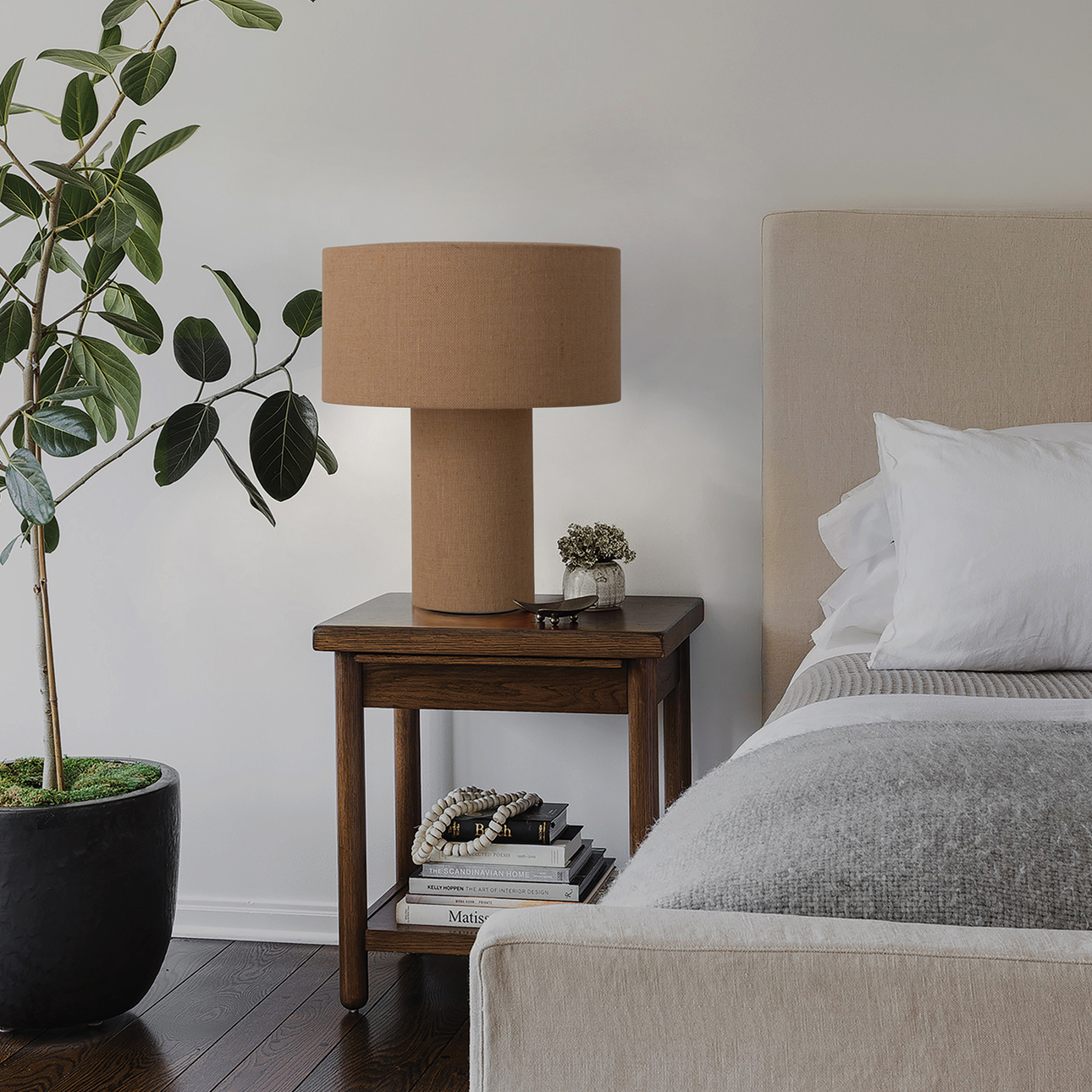 Nova Of CA Moonlight Table Lamp - Woven Burlap Shade