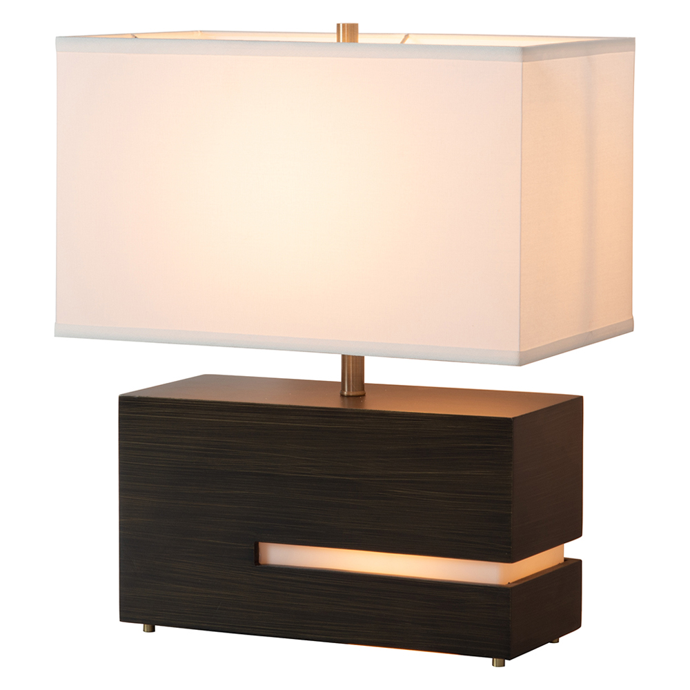 Nova Of CA Zen Reclining Table Lamp with Night Light - Gilded Ebony