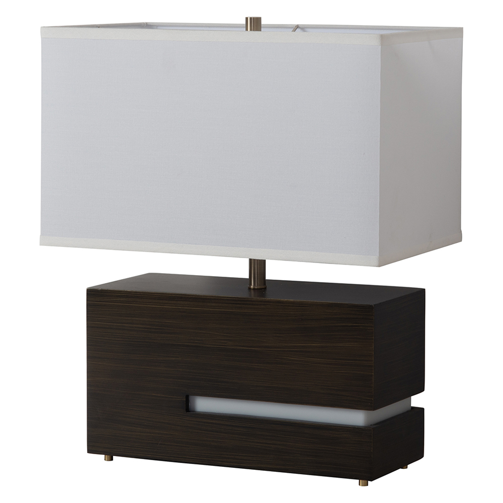 Nova Of CA Zen Reclining Table Lamp with Night Light - Gilded Ebony