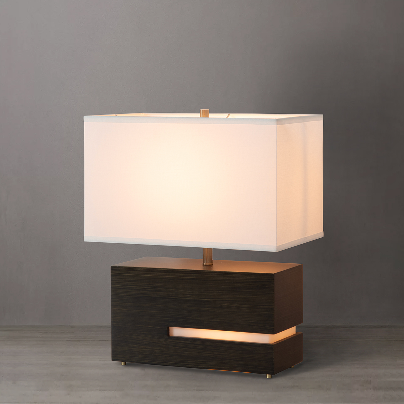 Nova Of CA Zen Reclining Table Lamp with Night Light - Gilded Ebony