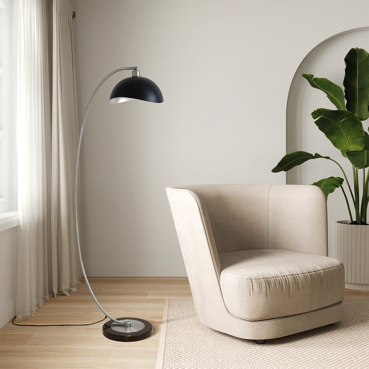 Nova Of CA - Luna Bella Chairside Arc Floor Lamp