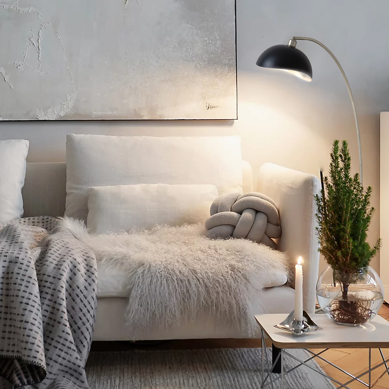 Nova Of CA - Luna Bella Chairside Arc Floor Lamp