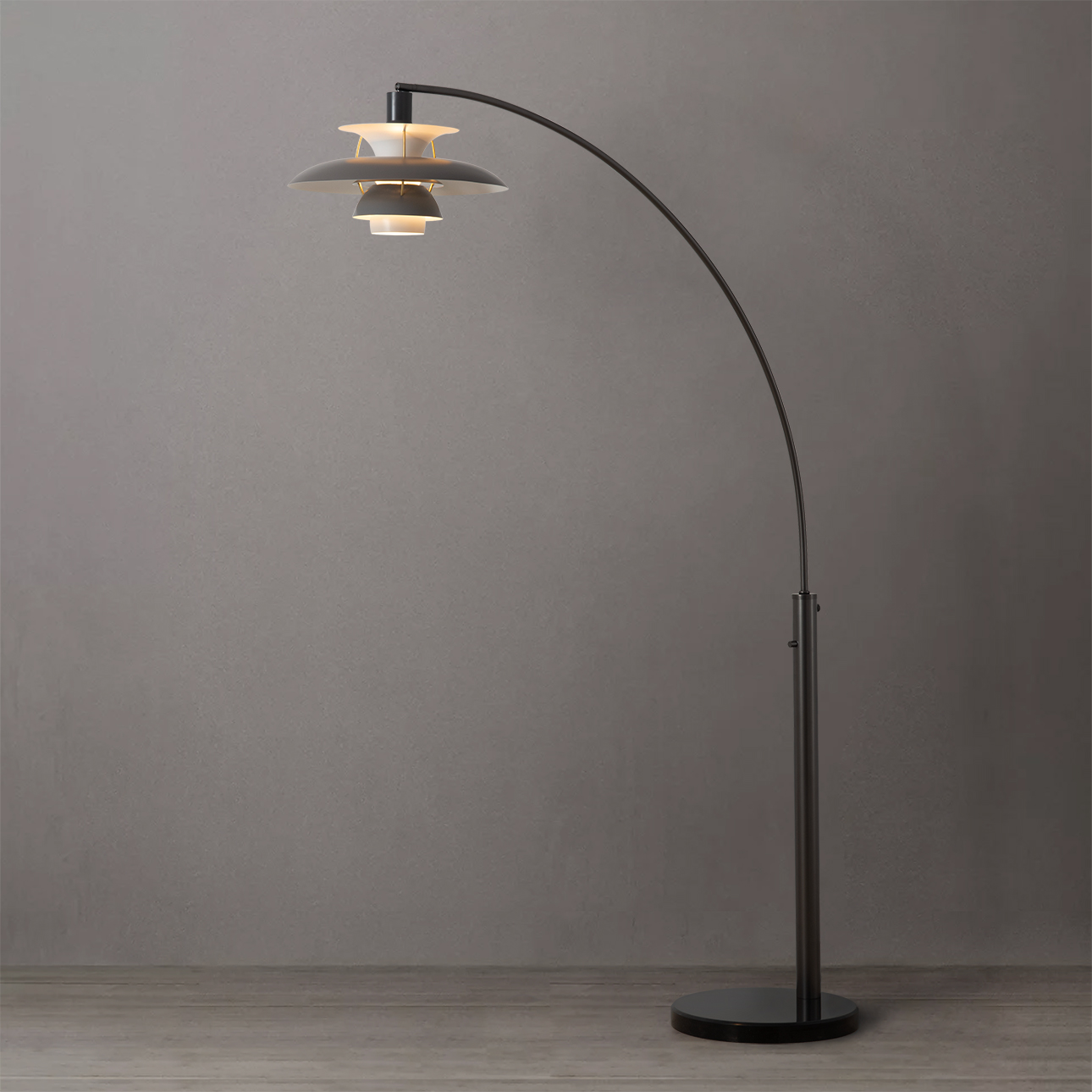 Nova Of CA - Palm Springs 1 Light Arc Floor Lamp Gunmetal