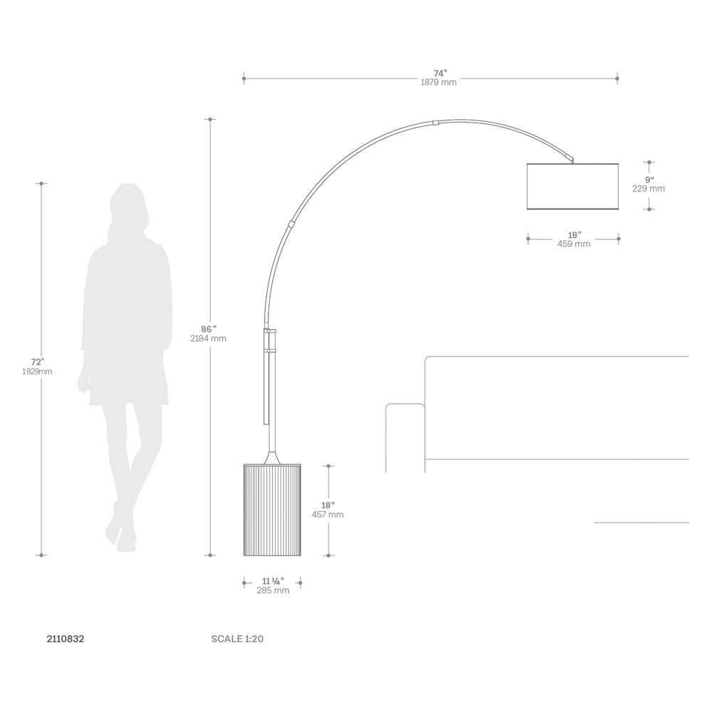 Nova Of CA - Tambo Arc Floor Lamp