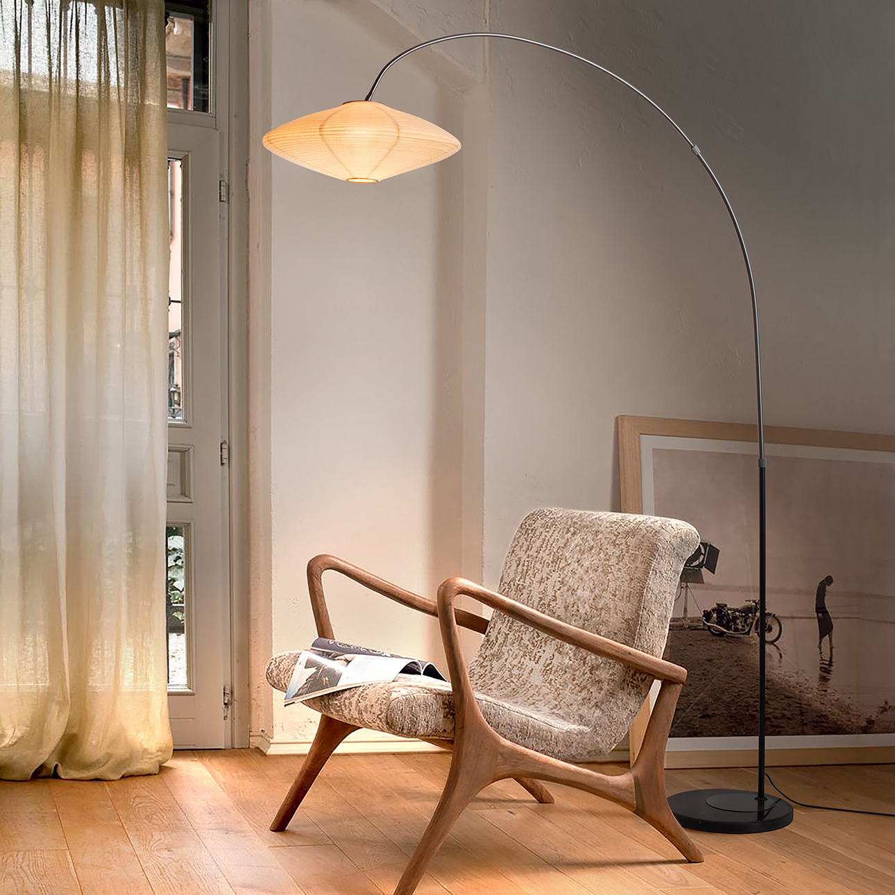Nova Of CA - Roswell 1 Light Arc Floor Lamp
