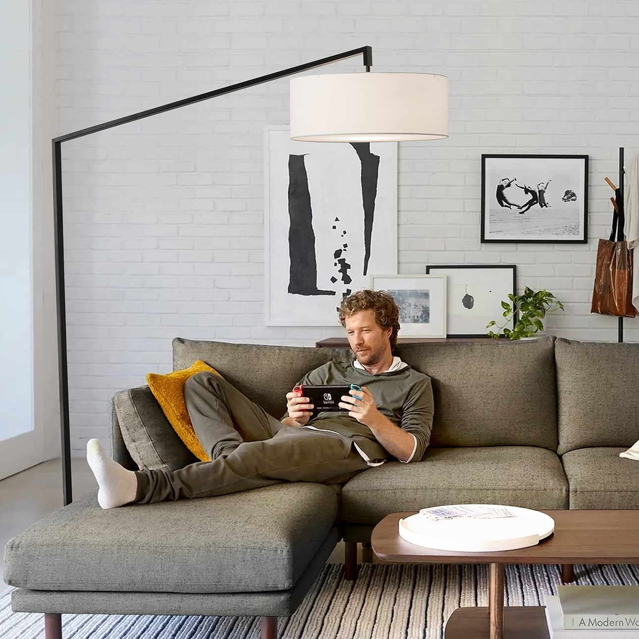Nova Of CA - Stretch Arc Floor Lamp Matte Black 87" Height