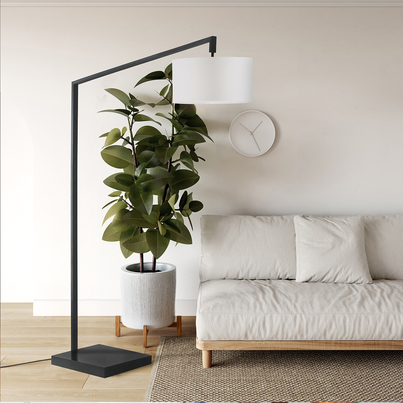 Nova Of CA - Stretch Chairside Arc Floor Lamp Matte Black 75" Height