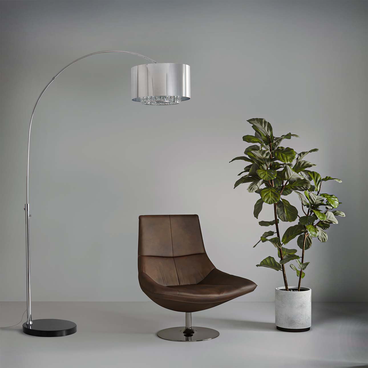 Nova Of CA - Marilyn 1 Light Arc Floor Lamp Chrome