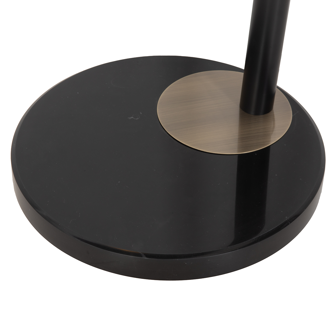 Nova Of CA - Redondo 1 Light LED Arc Floor Lamp Matte Black Finish, Weathered Brass, Black Marble Base, Dimmer