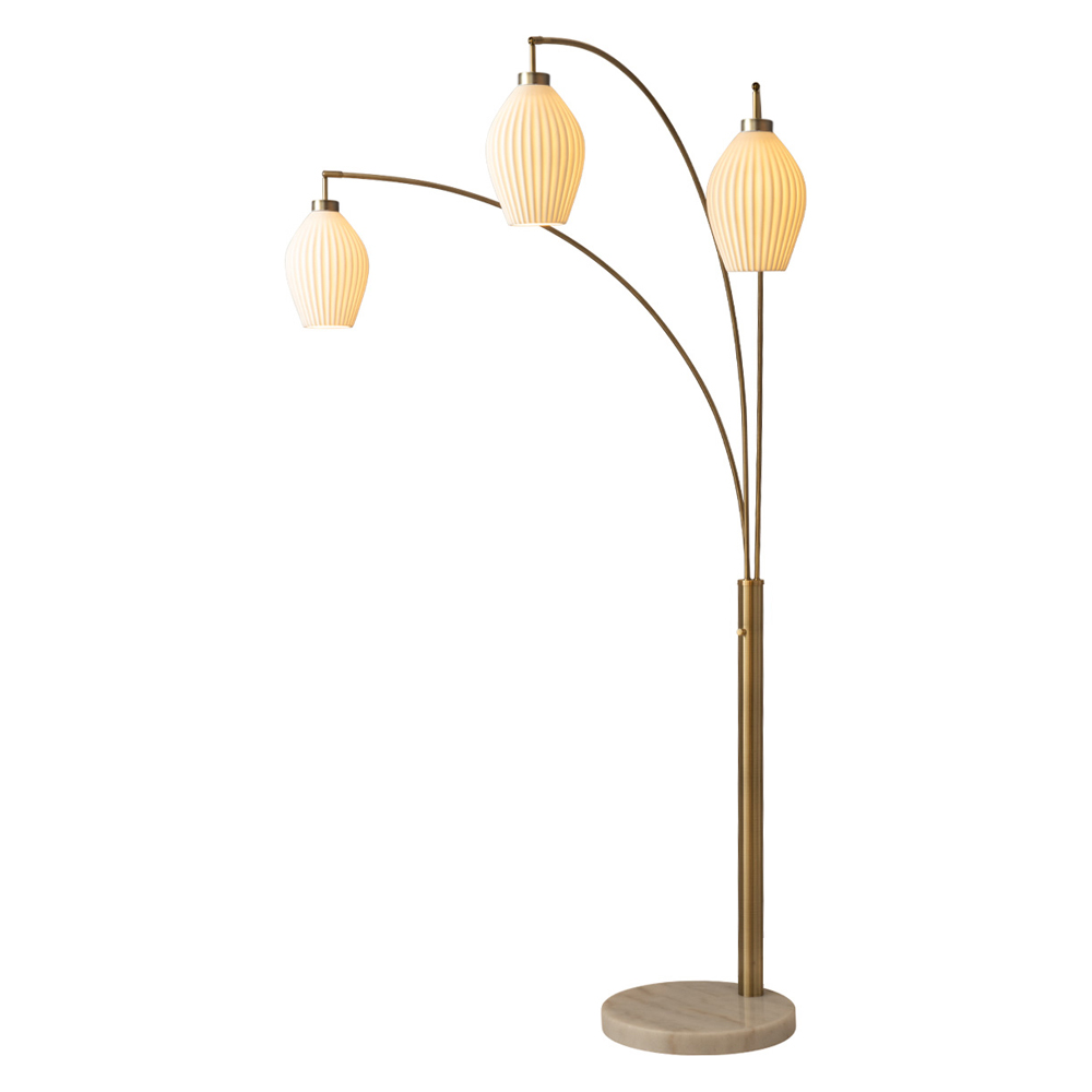 Nova Of CA - Santa Clara 3 Light Arc Floor Lamp Weathered Brass