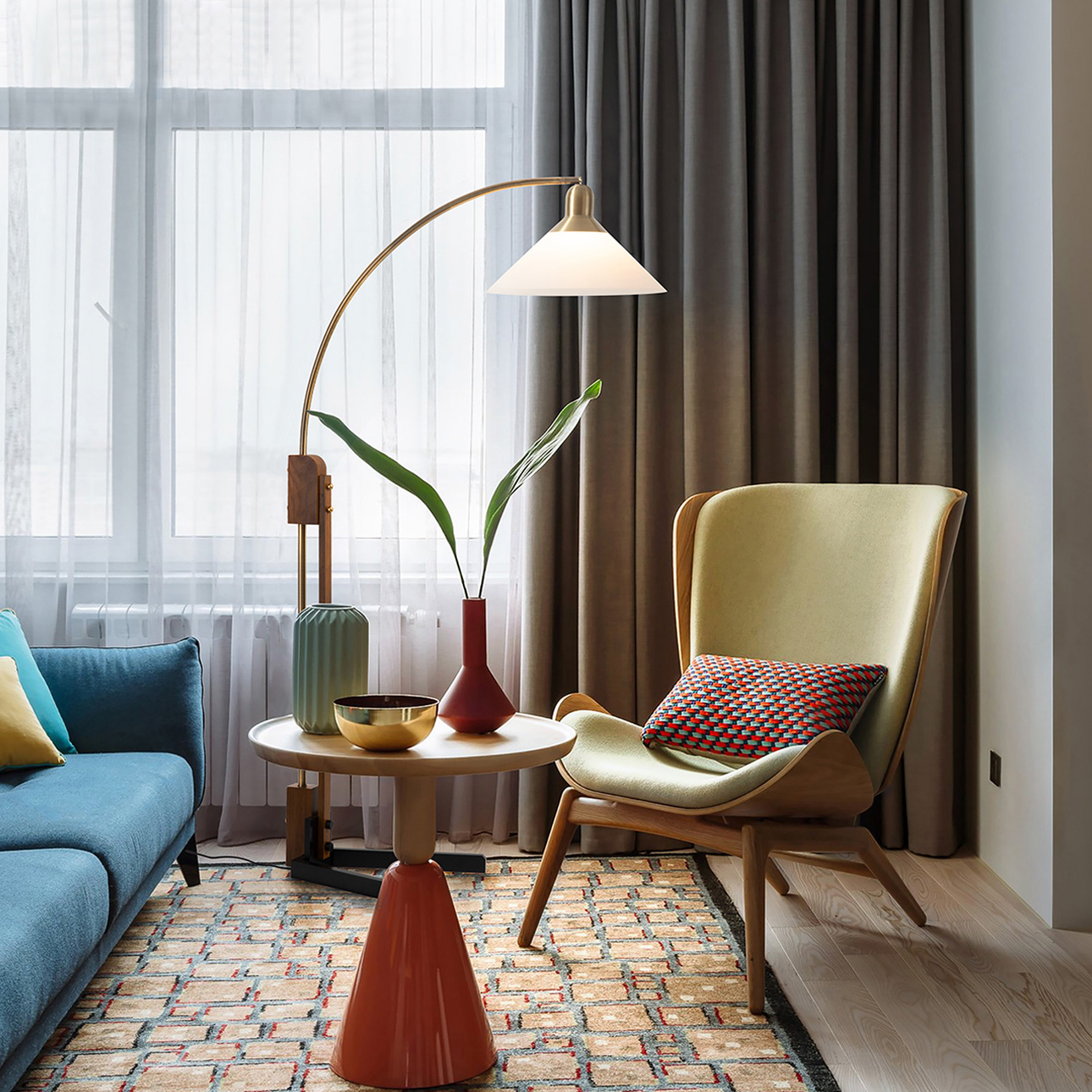 Nova Of CA - Melmar Chairside Arc Floor Lamp
