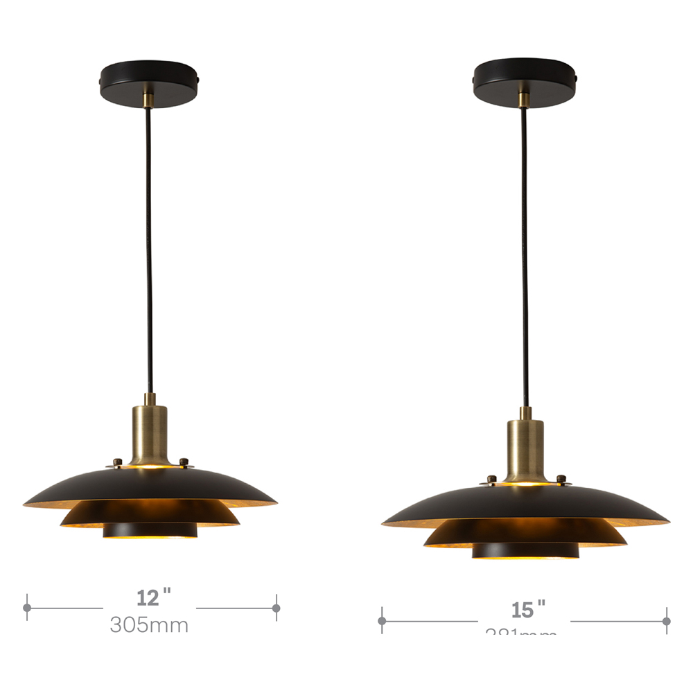 Nova Of CA Rancho Mirage Small 12" OD Pendant Light - Matte Black