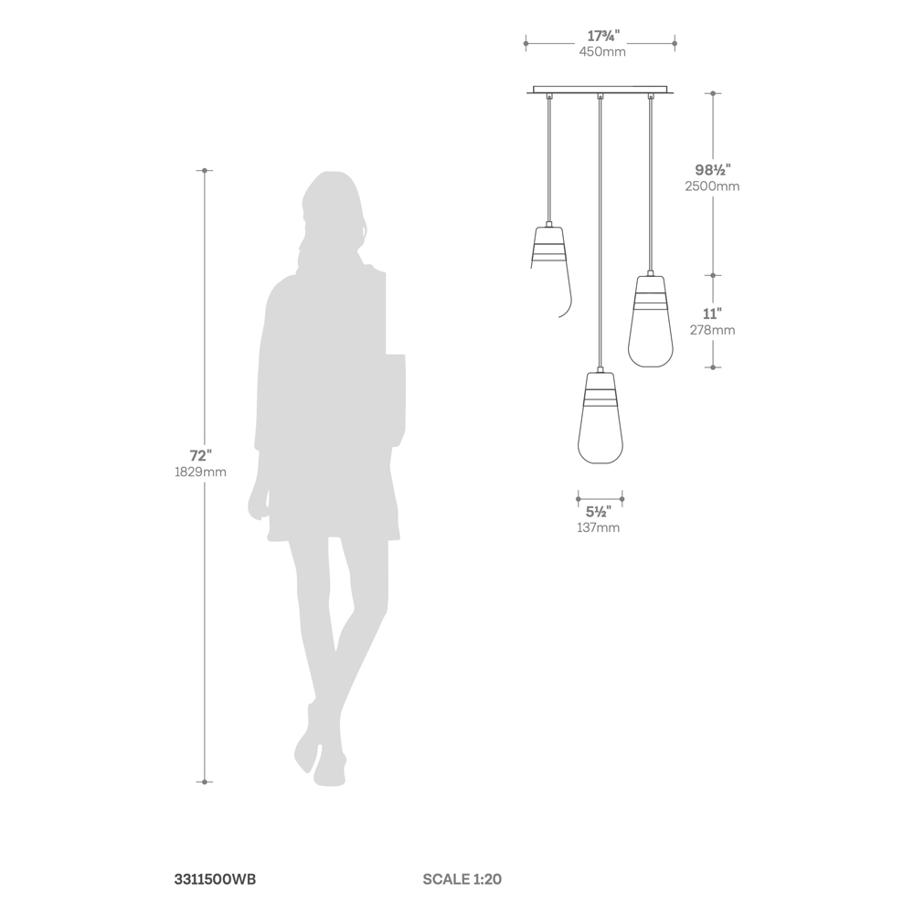 Nova Of CA - Sunset 3 Light Pendant Light