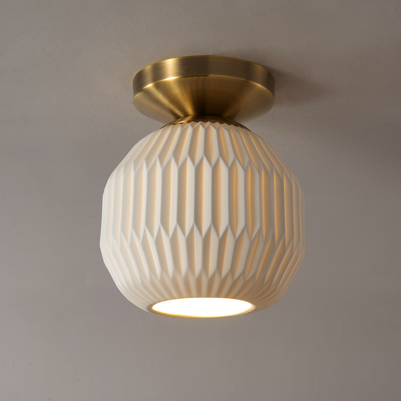 Nova Of CA - Moraga Bone Porcelain Semi-Flush Mount Ceiling Light
