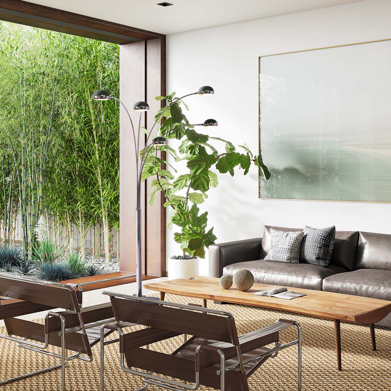 Nova Of CA - Mushroom 5 Light Arc Floor Lamp
