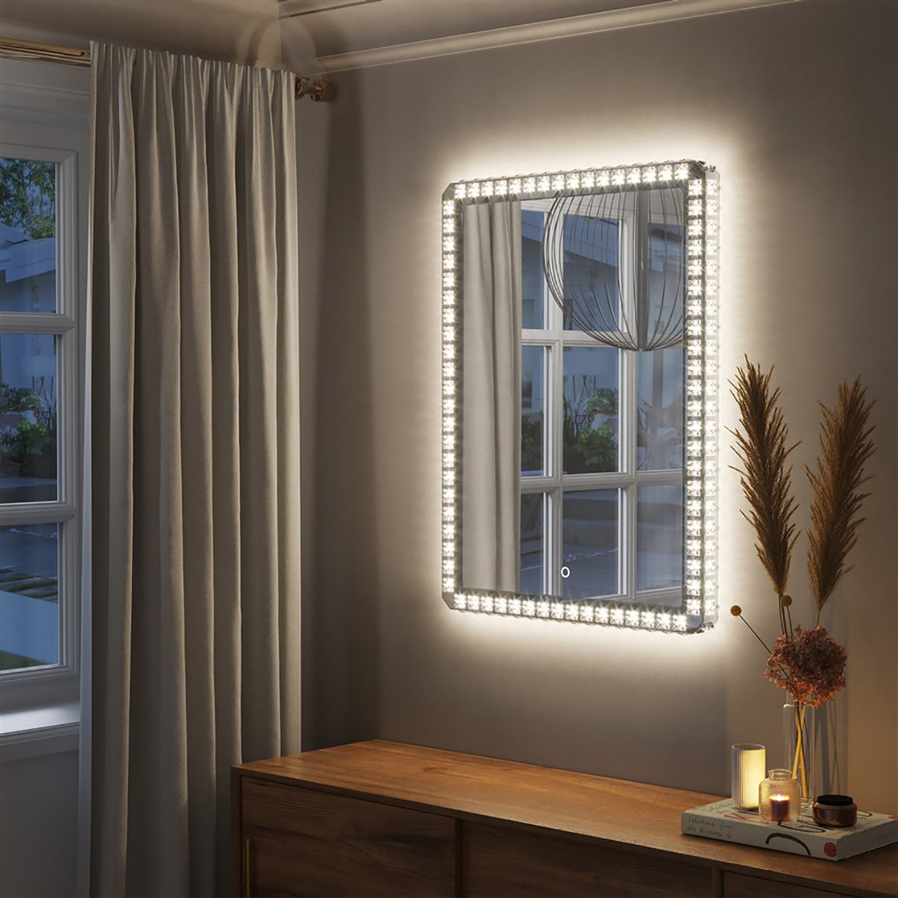 Nova Of CA - Marilyn Illuminated Rectangular Wall Mirror