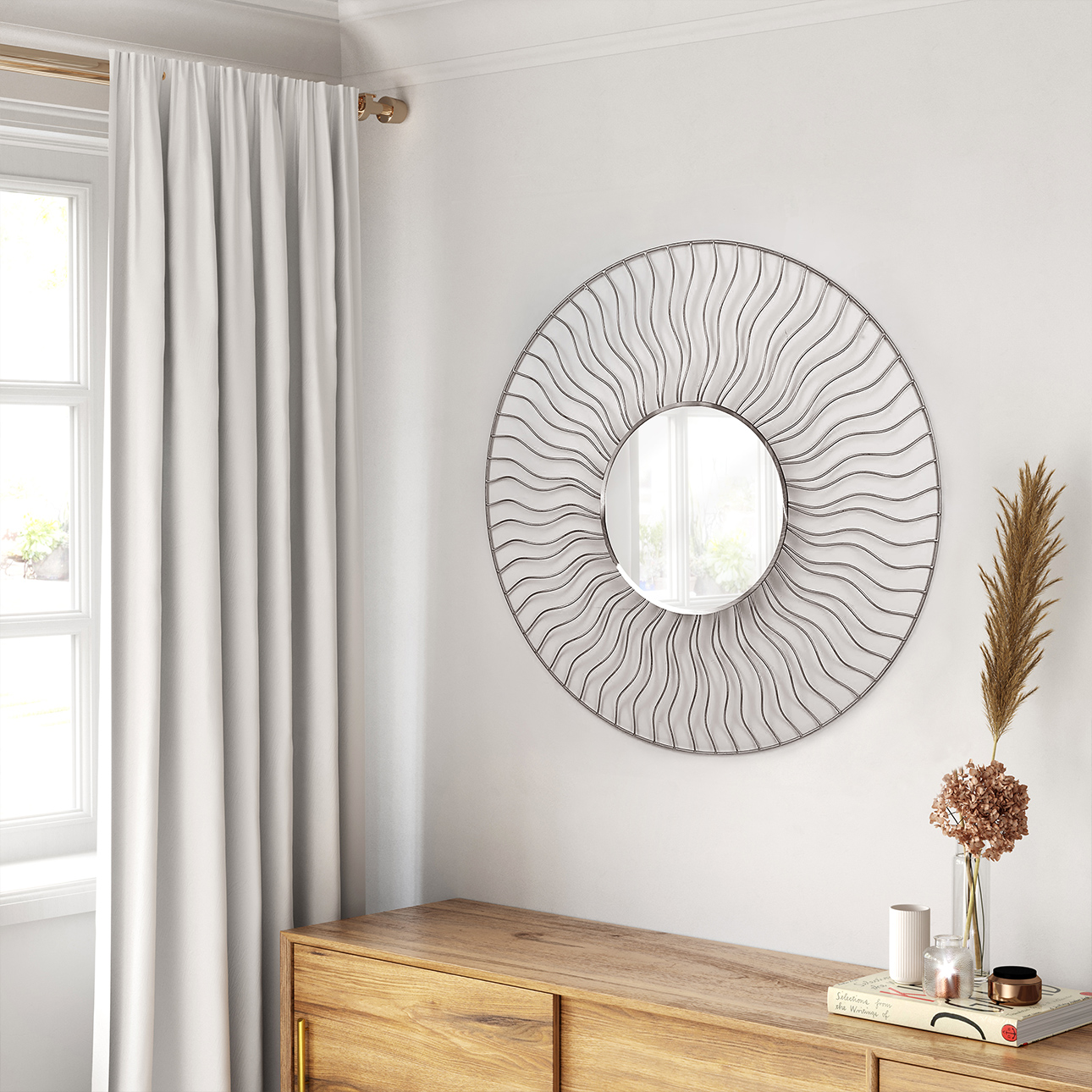 Nova Of CA - Sunburst 36" Round Wall Mirror (set of two)