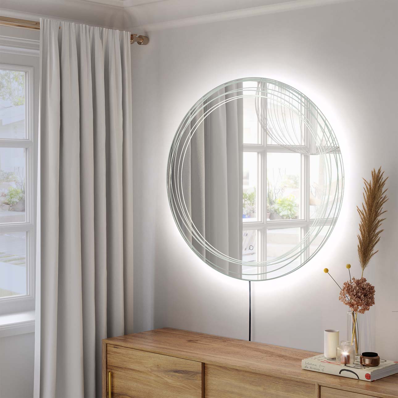 Nova Of CA - Mojave 36" Round Backlit LED Wall Mirror