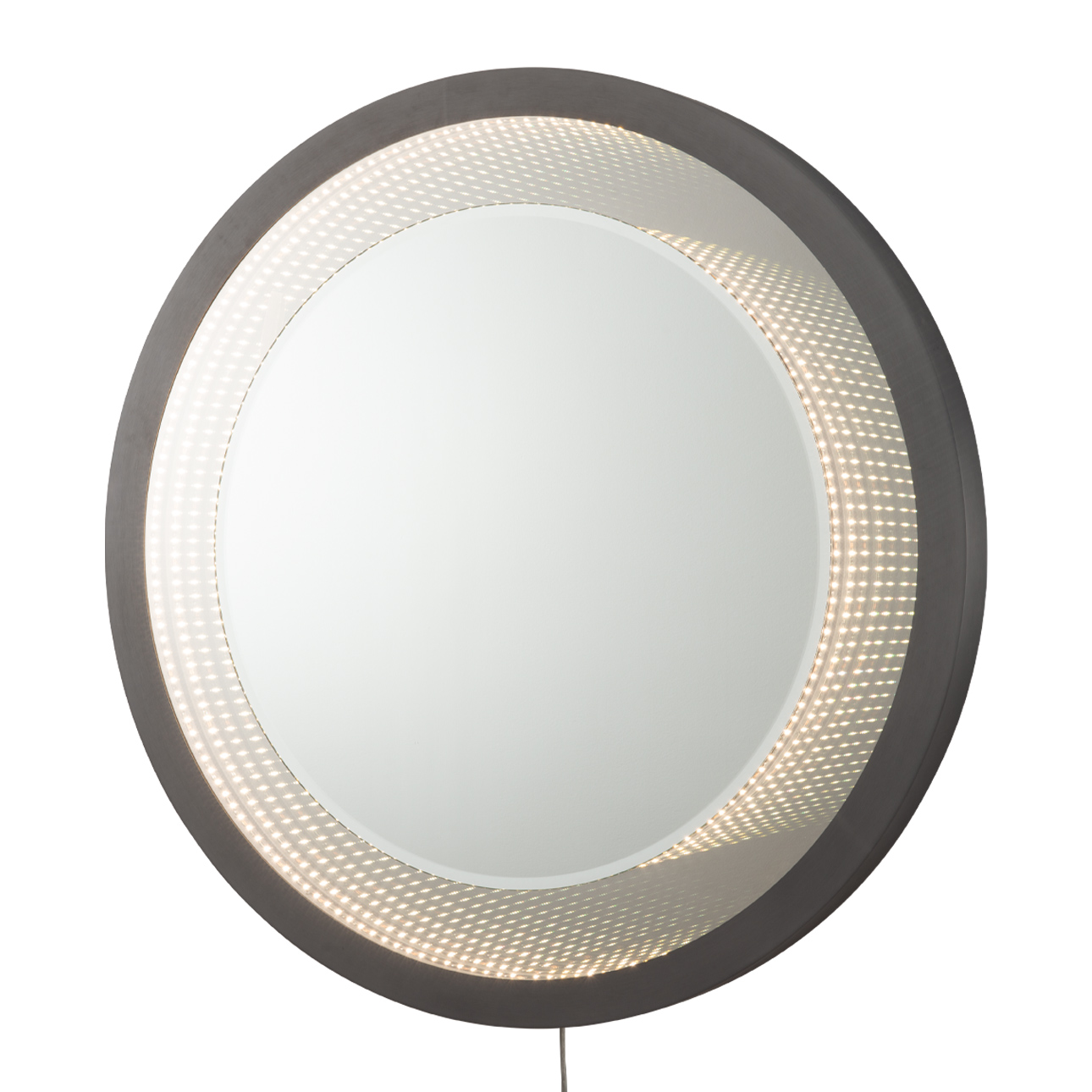 Nova Of CA Starfall Vanishing Infinity LED Round Wall Mirror - Gunmetal