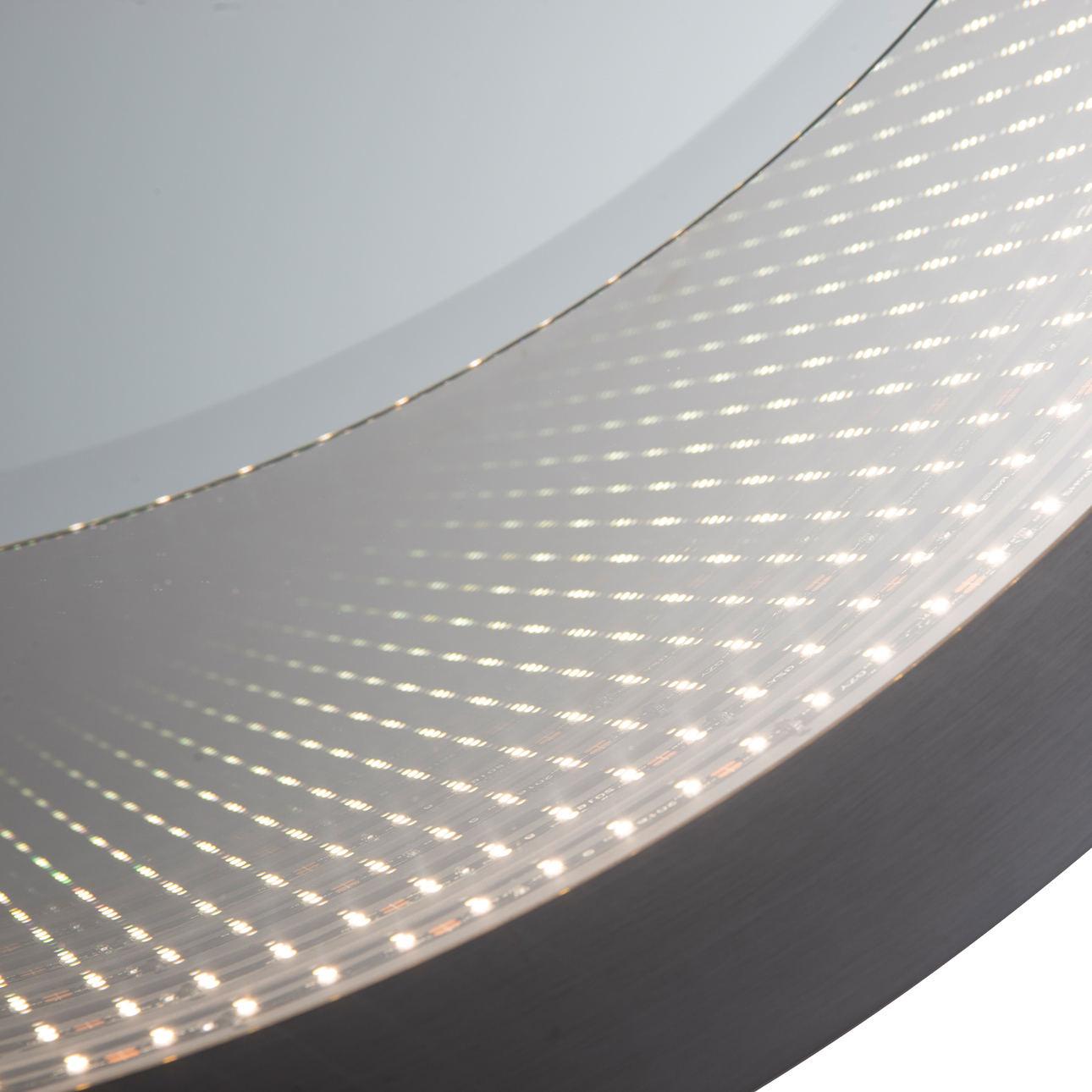 Nova Of CA Starfall Vanishing Infinity LED Round Wall Mirror - Gunmetal