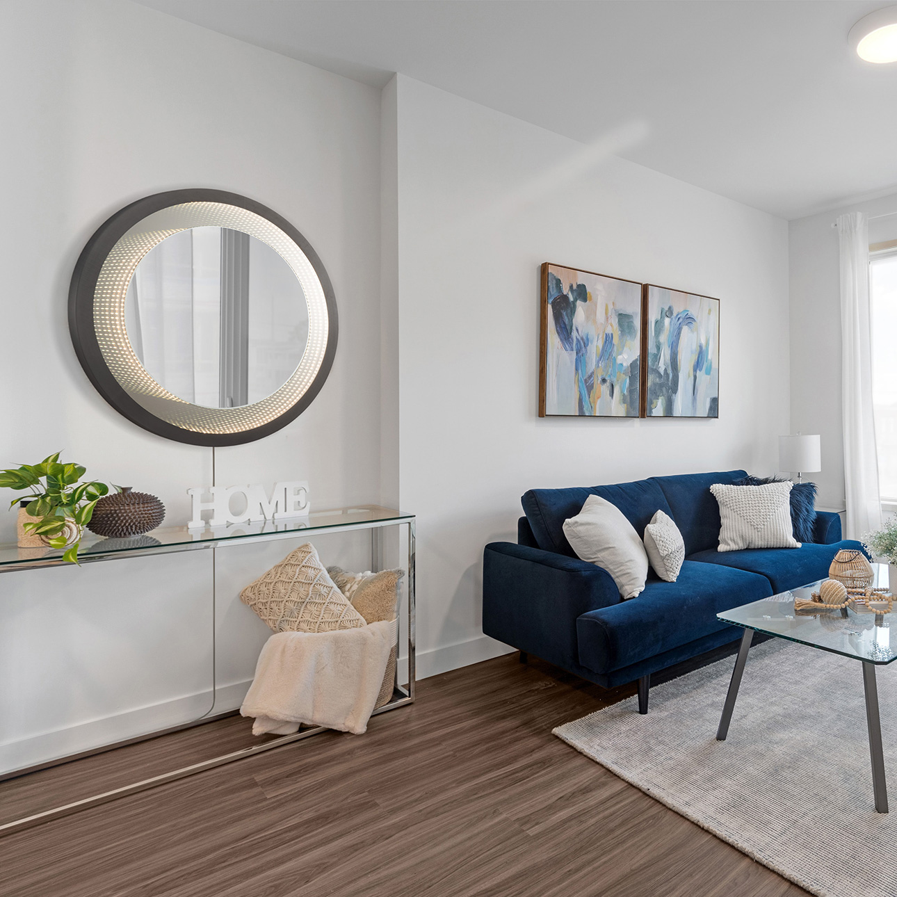 Nova Of CA Starfall Vanishing Infinity LED Round Wall Mirror - Gunmetal