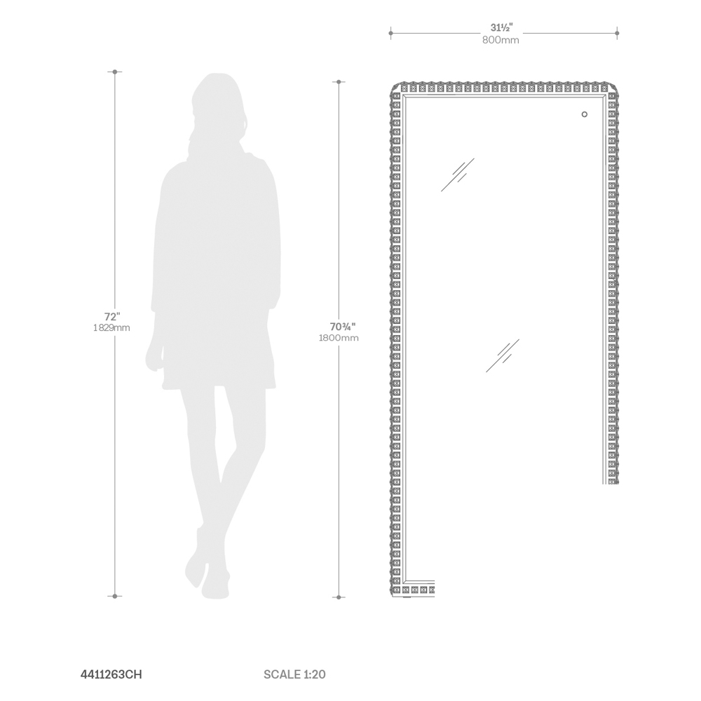 Nova Of CA - Marilyn Illuminated Leaner Floor Mirror