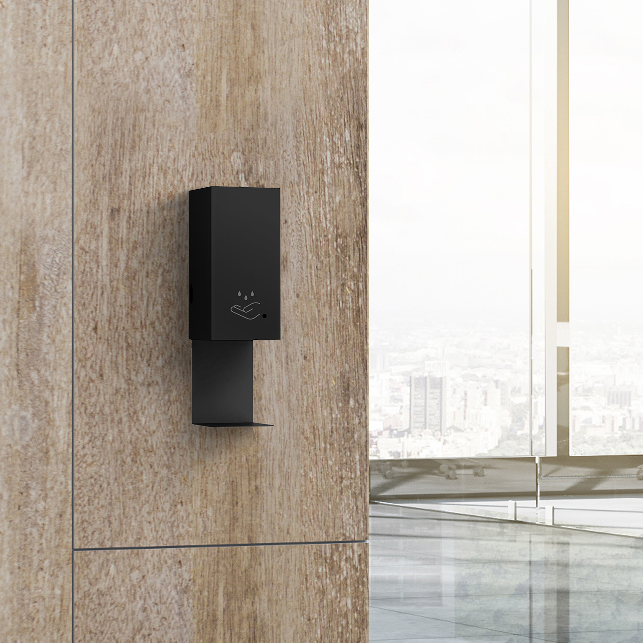 Nova Of CA Luxe Wall Mounted Touchless Hand Sanitizer Dispenser - Matte Black