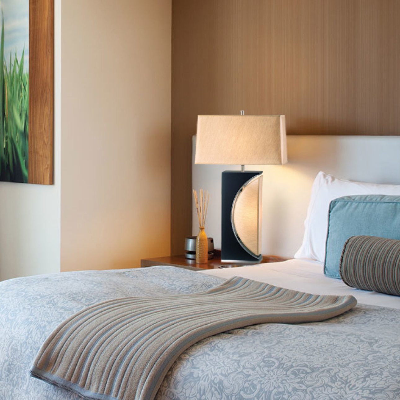 Nova Of CA Half Moon Table Lamp - Dark Brown
