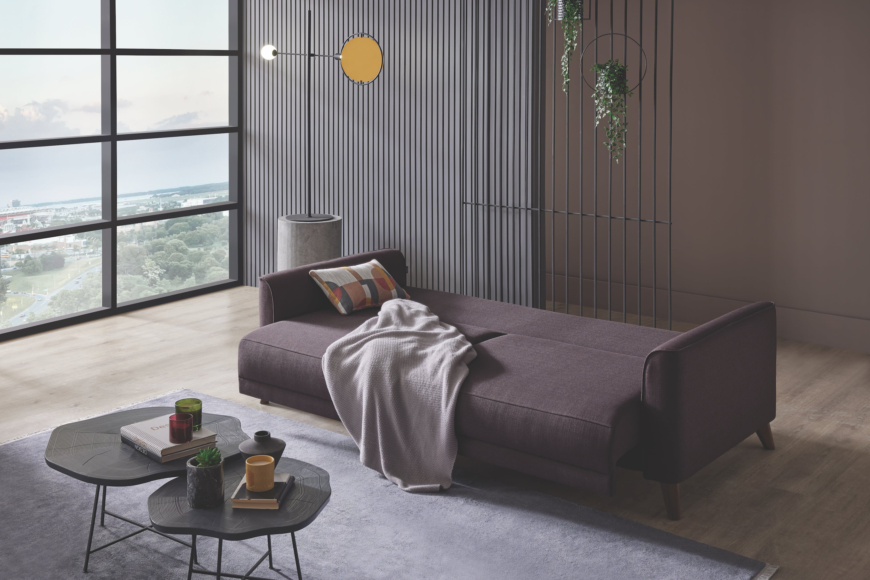 Nova Alto 3-Seater Sofa Bed with Storage - Brown