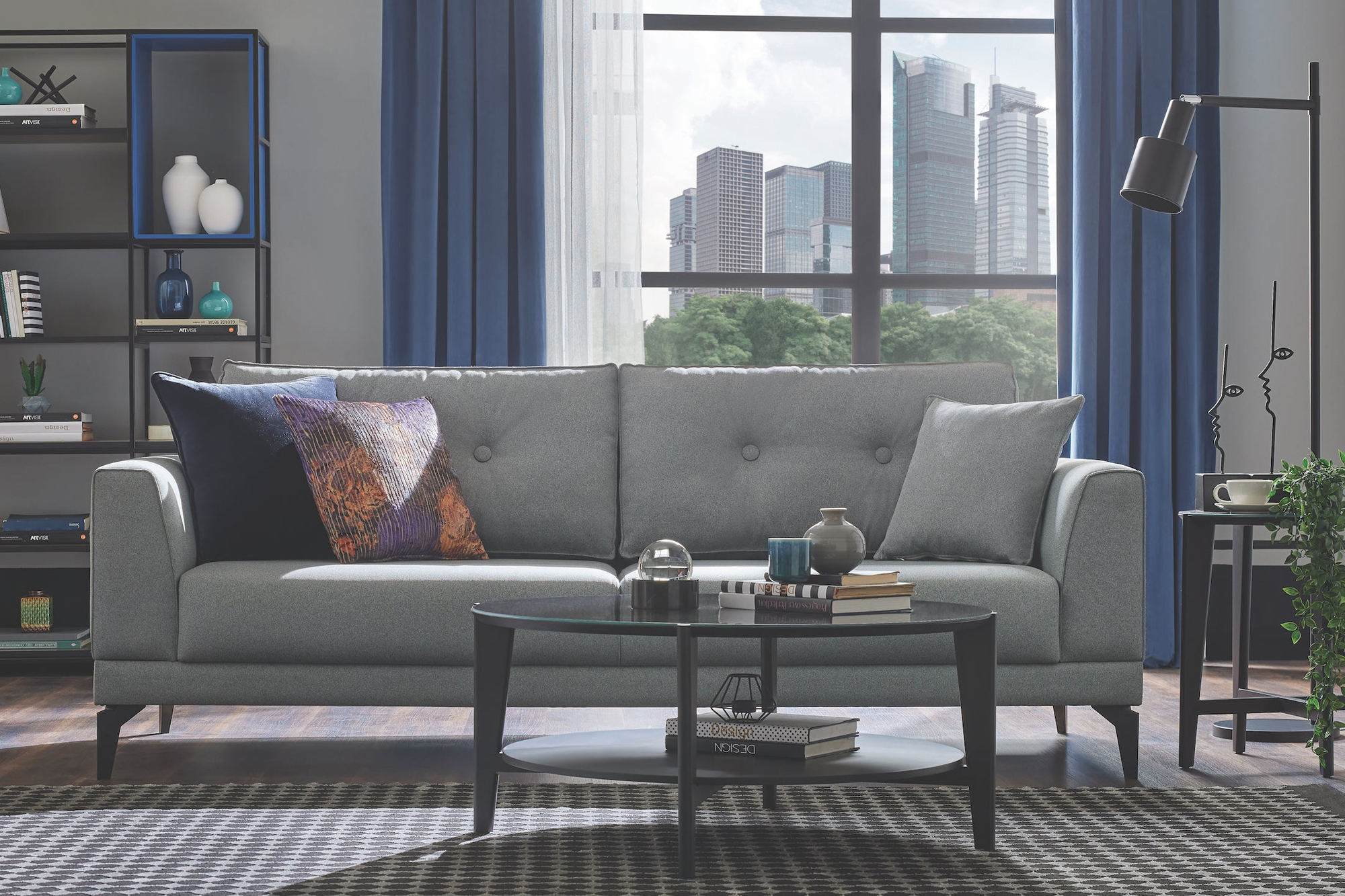 Nova - Cordell Light Gray 3-Seater Sofa Bed