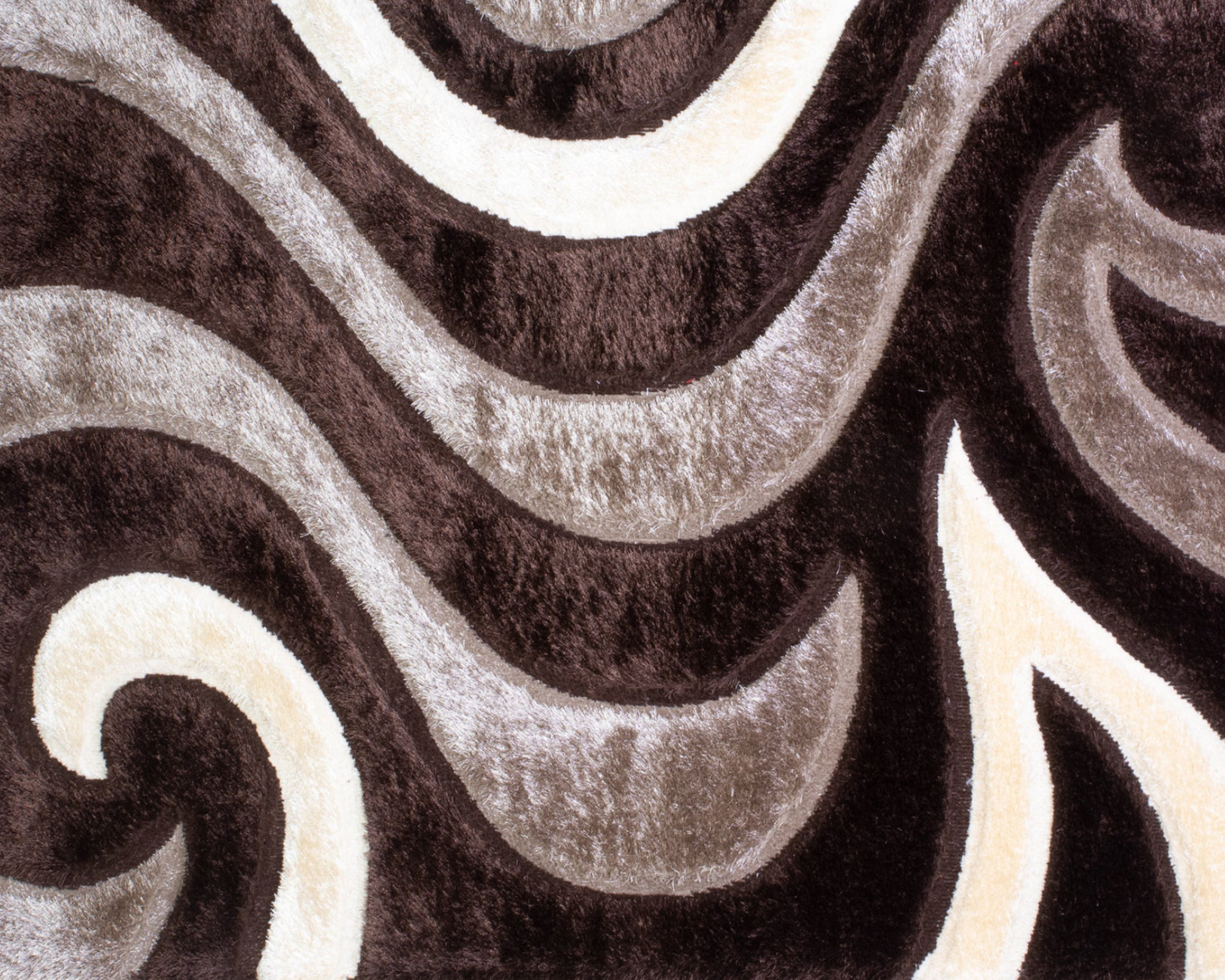 Nova 3D444 Shaggy Area Rug - Brown