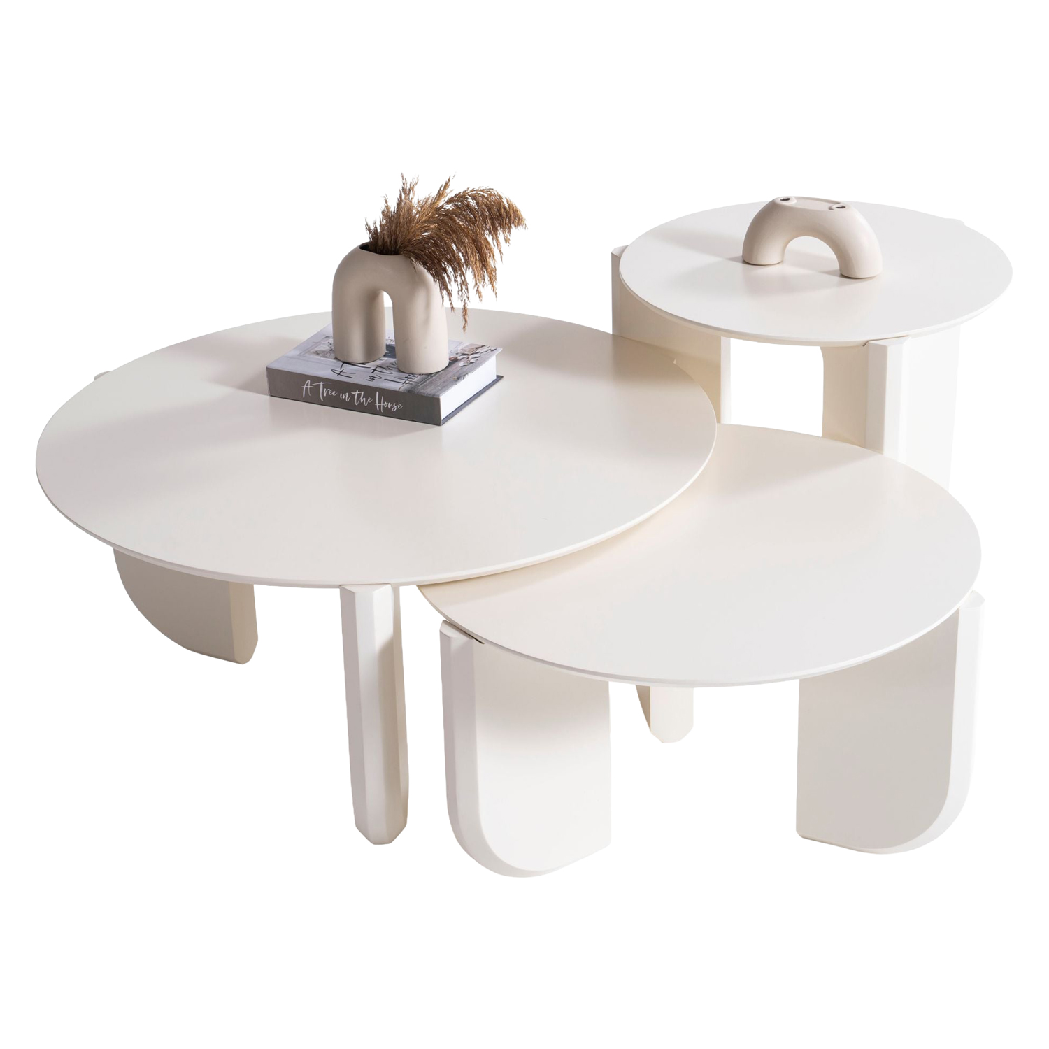 Nova 720 Cream 3 Pc Coffee Table Set