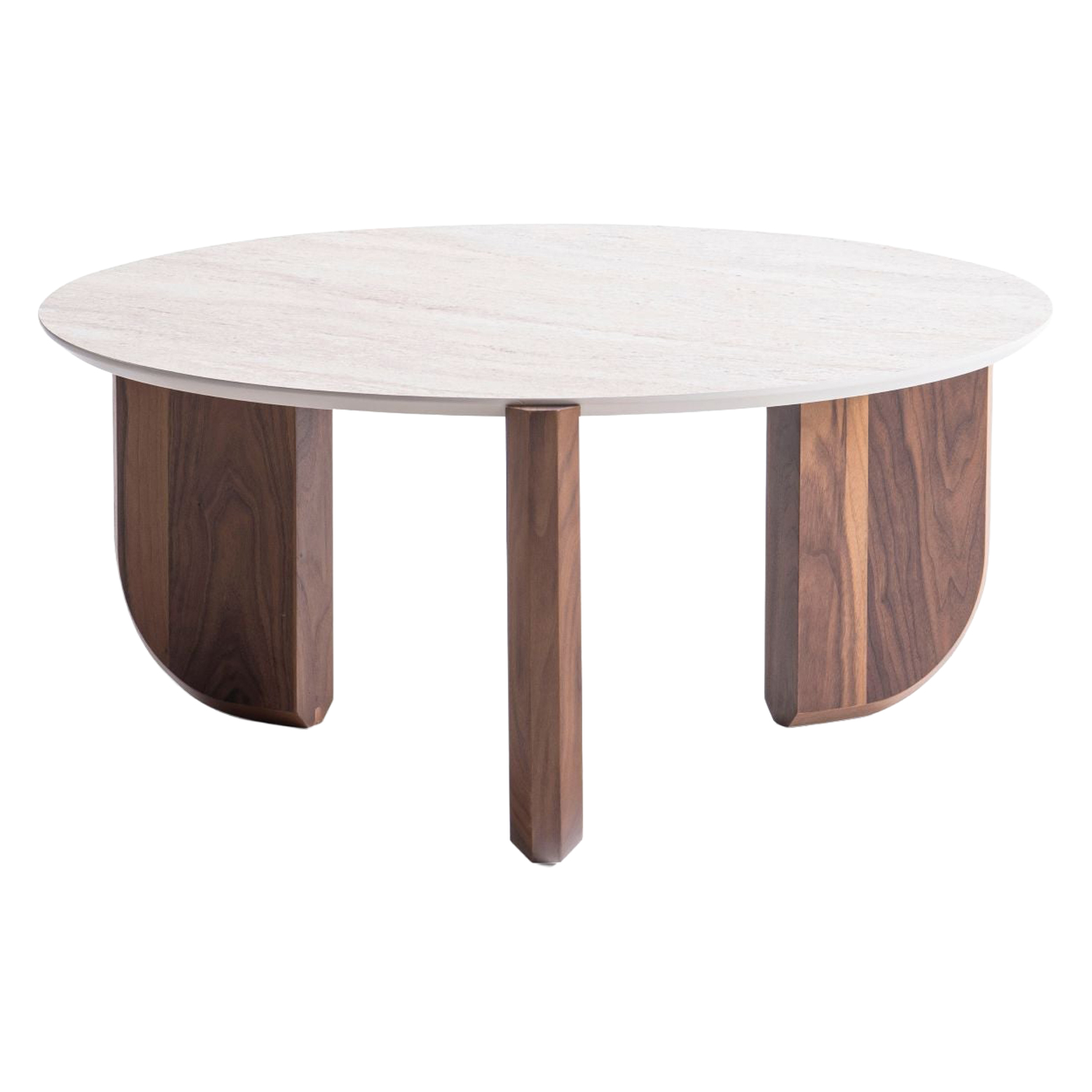 Nova 720 Walnut-Travertine 3 Pc Coffee Table Set