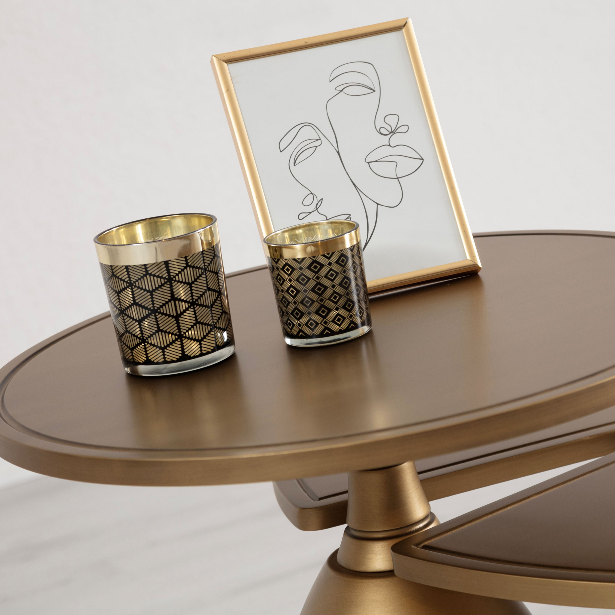 Nova 873 Gold 2 Pc Coffee Table Set