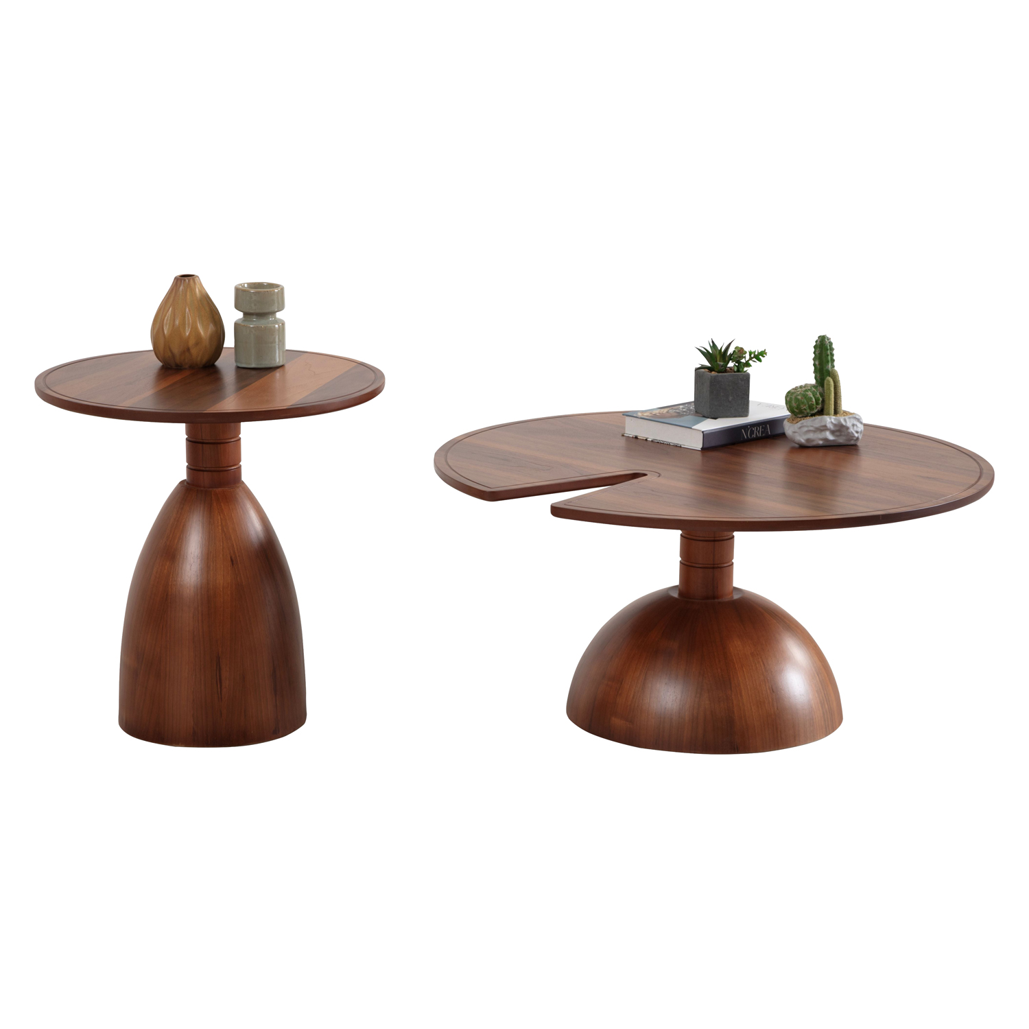 Nova 873 Walnut 2 Pc Coffee Table Set