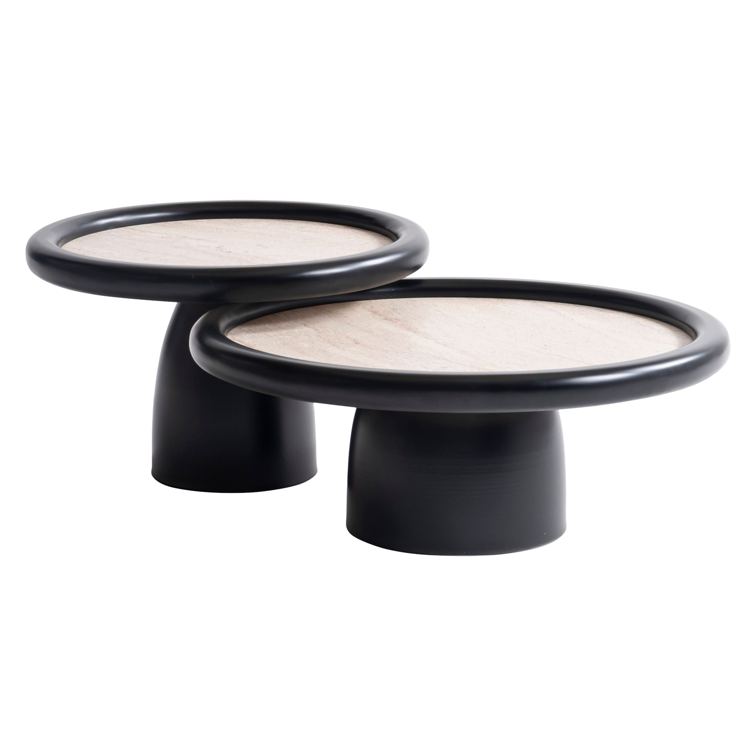 Nova 950 Black Travertine 3 Pc Coffee Table Set