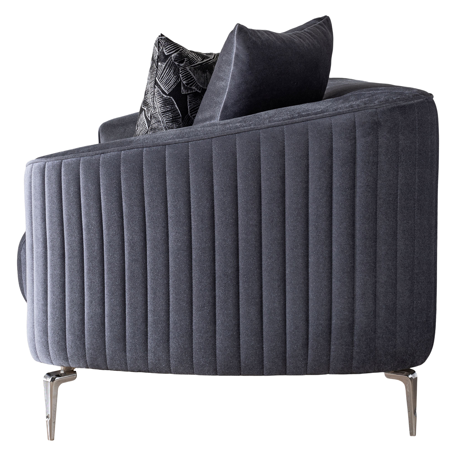 Nova - Angela Gray Velvet Sofa 91" & Loveseat 71"