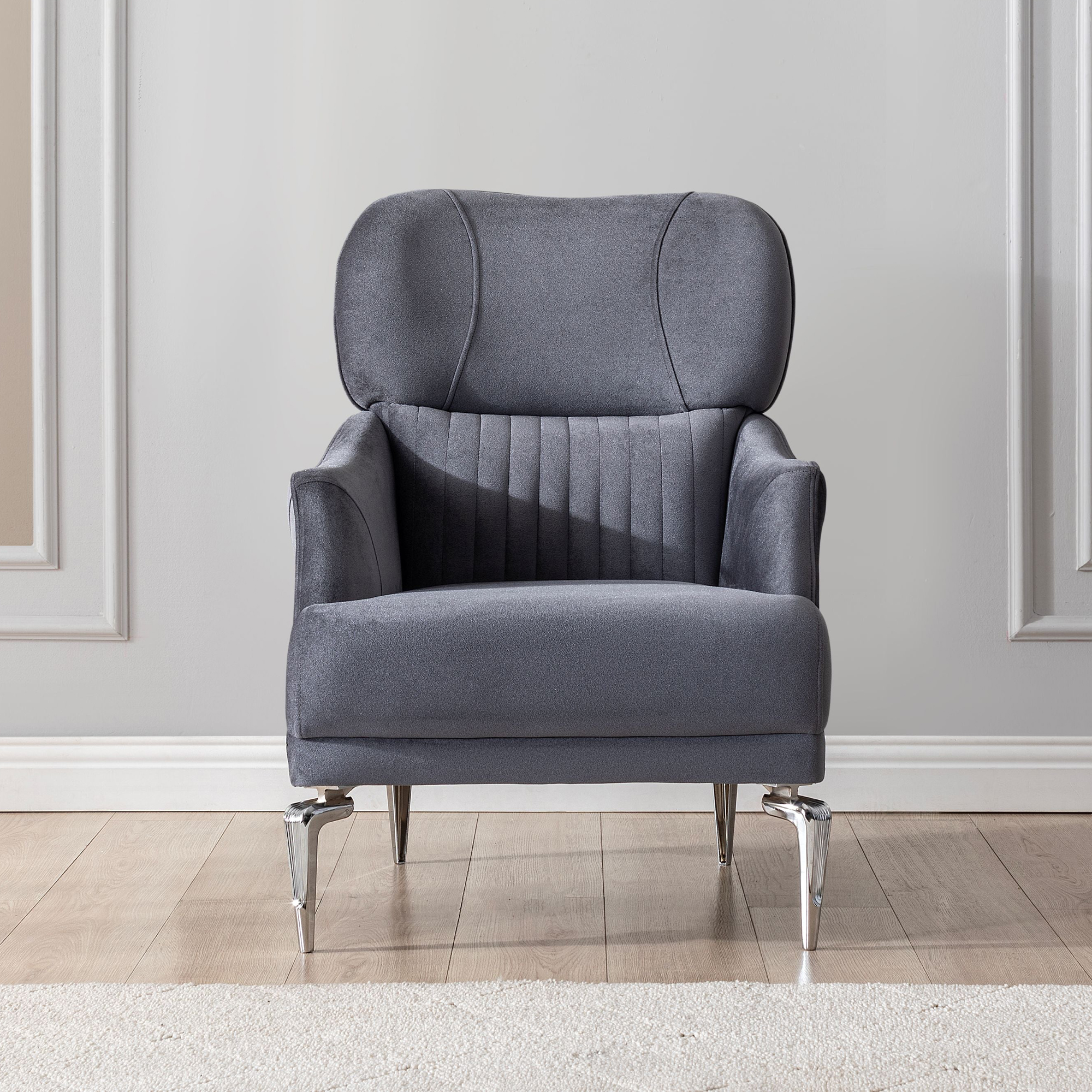 Nova - Angela Gray Velvet Sofa 91" & Loveseat 71"